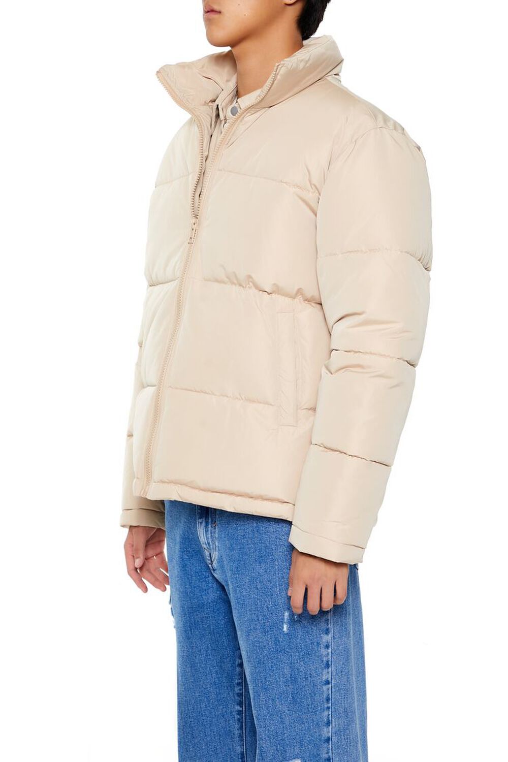 Quilted Funnel-Neck Puffer Jacket