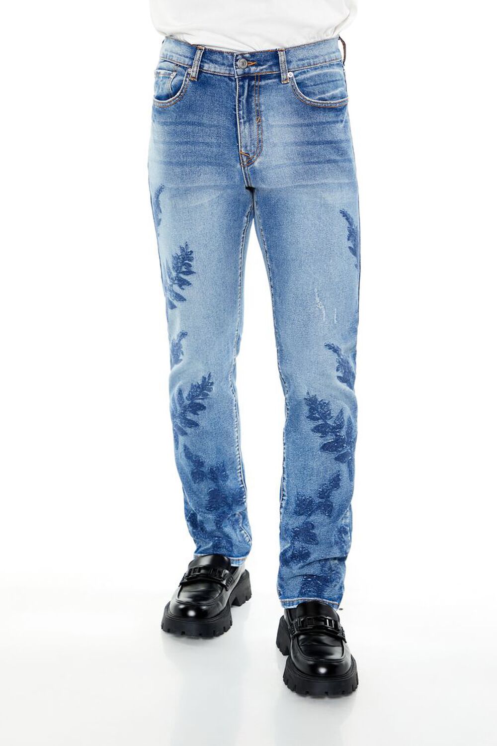 Floral Embroidered Skinny Jeans